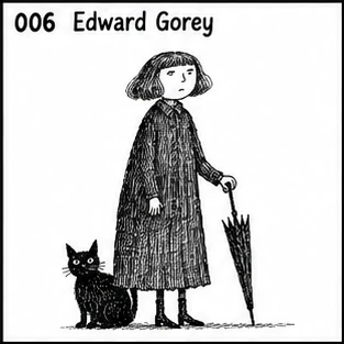 #006 · Victorian Crosshatch Gothic Cartoon