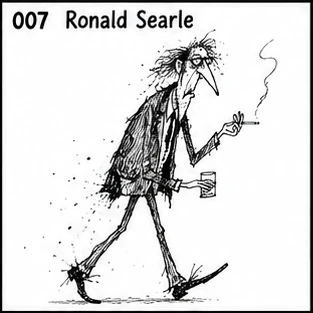 #007 · Frenetic Scratch-Ink Caricature