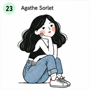 #023 · Warm Minimal Female Line Cartoon