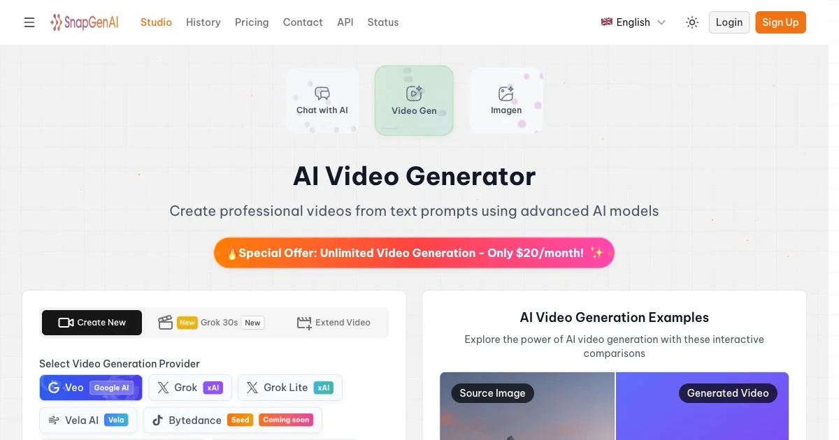 Snapgen AI: video tutorial and free access limits