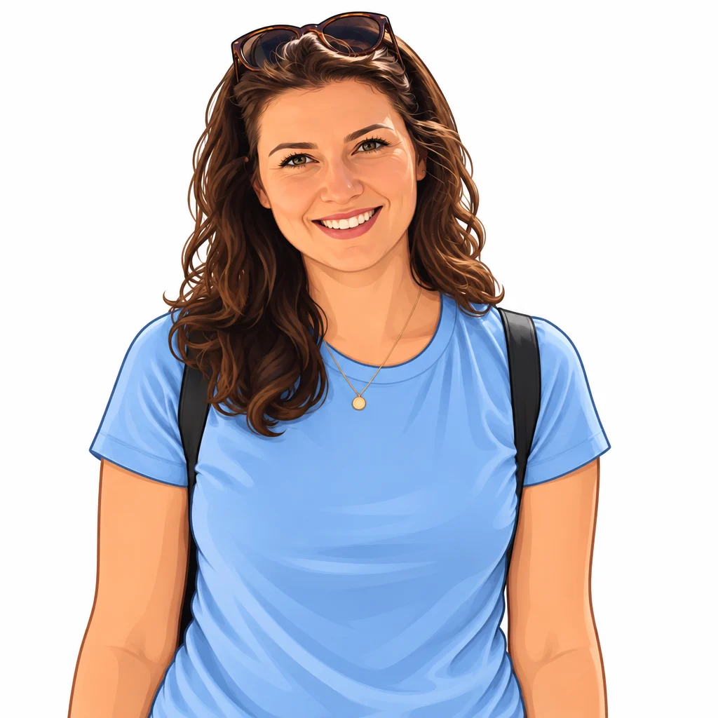 Sticker-style travel portrait: Yix result