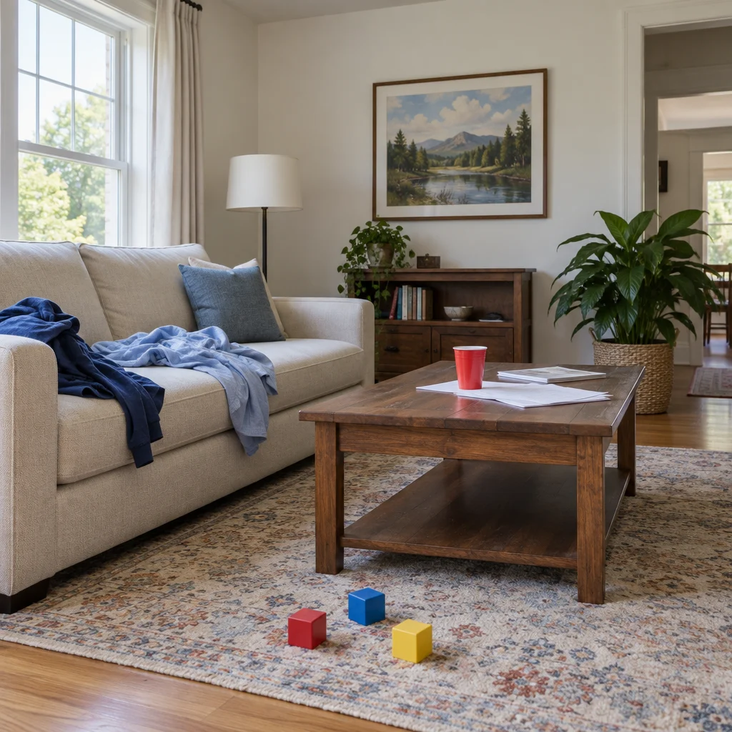 Clear the coffee table: Demo input