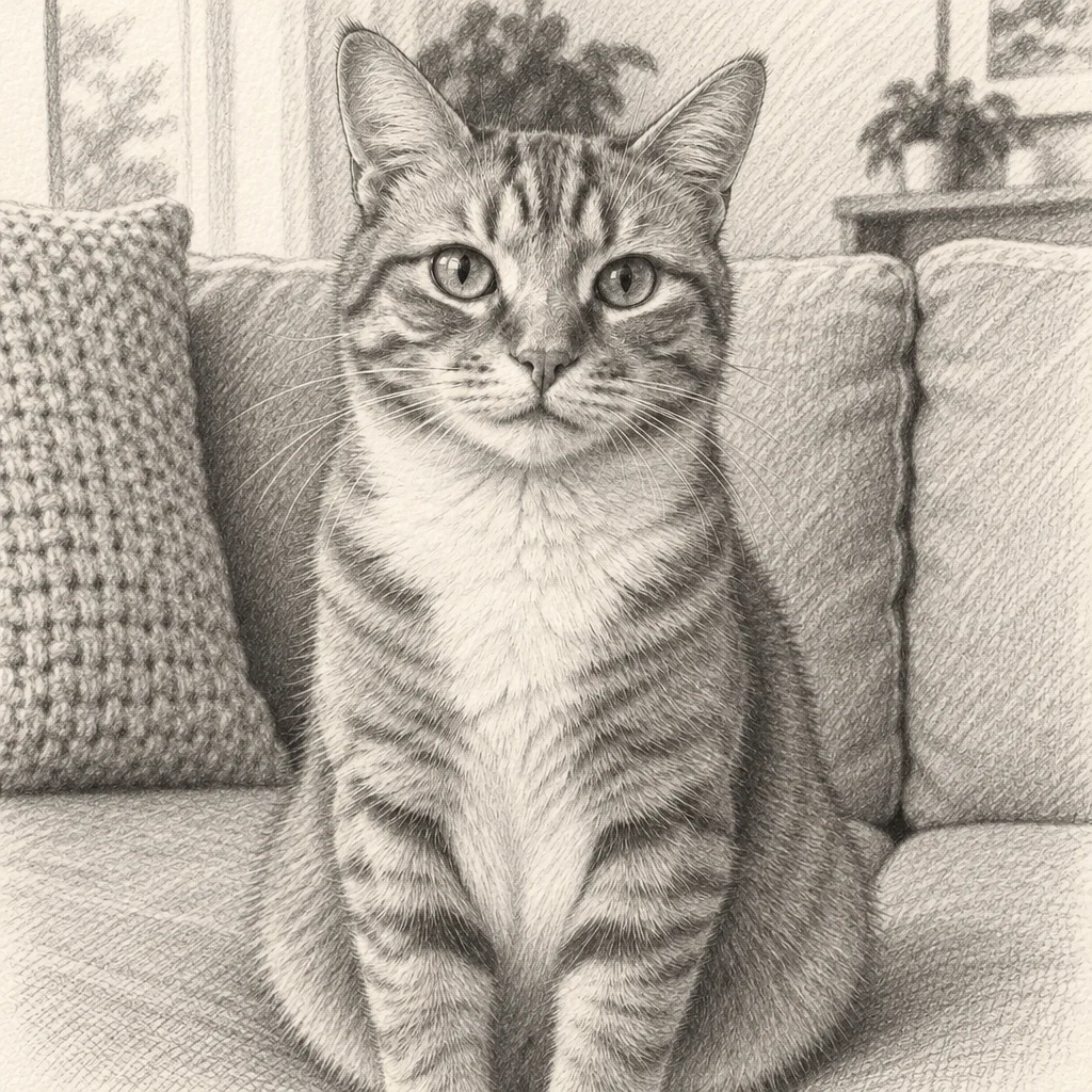 Detailed pet sketch: Yix result