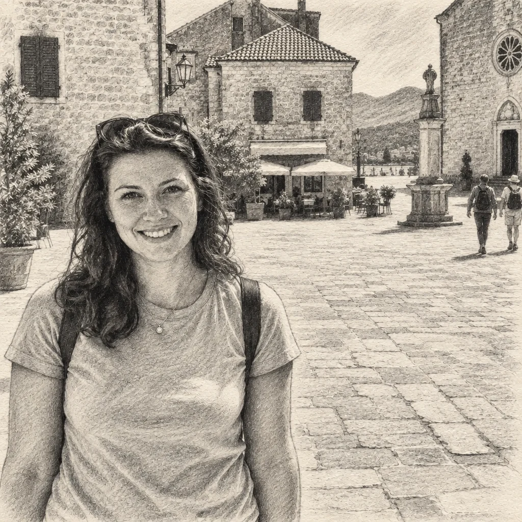Charcoal travel portrait: Yix result