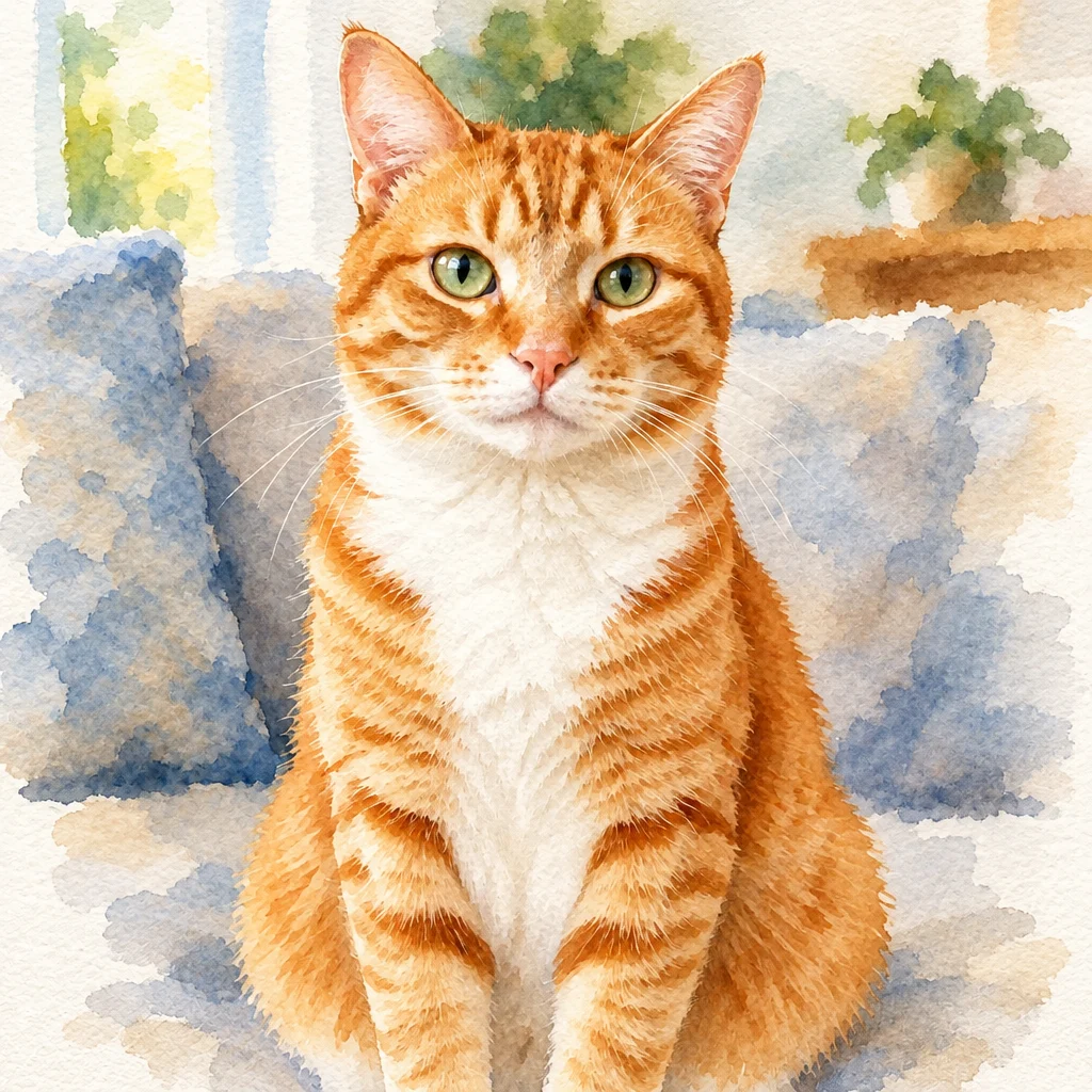 Pet in watercolor: Yix result